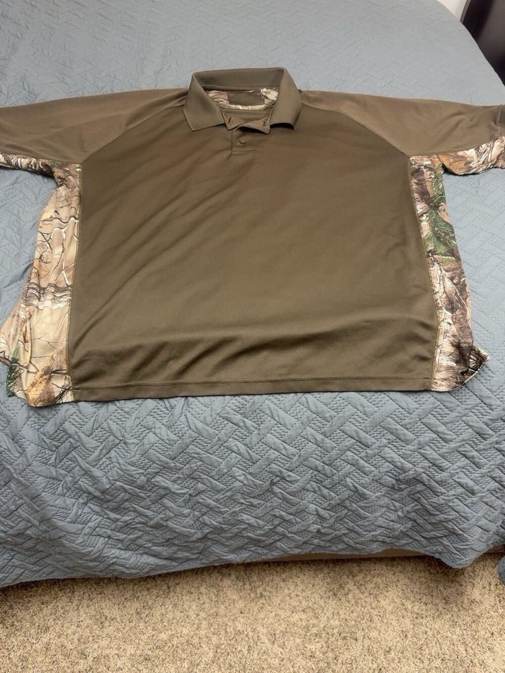 RedHead Polo Shirt Mens 3XL Brown Camo Hunting Performance Short Sleeve